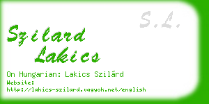 szilard lakics business card